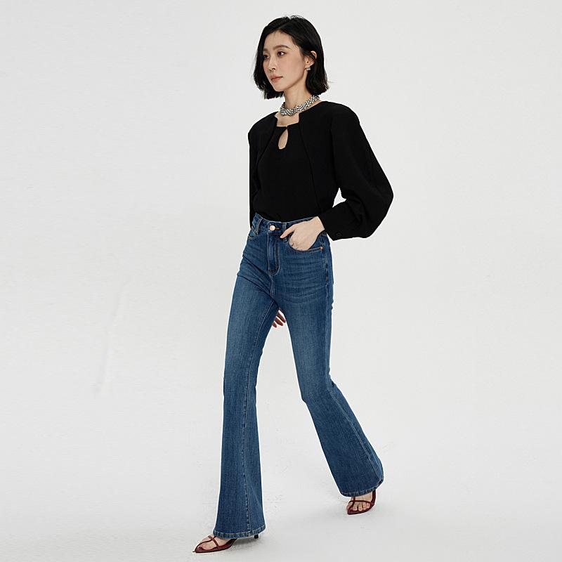 Jean Flare  Femme | Shorts, Pantalons & Jeans Femme Bleu Fonce