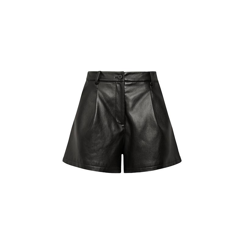 Short Cuir Noir  Femme | Jupes & Shorts Femme Femme